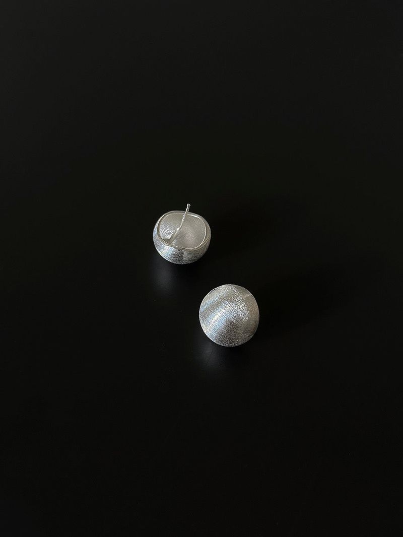 [925silver] Matt ball earring