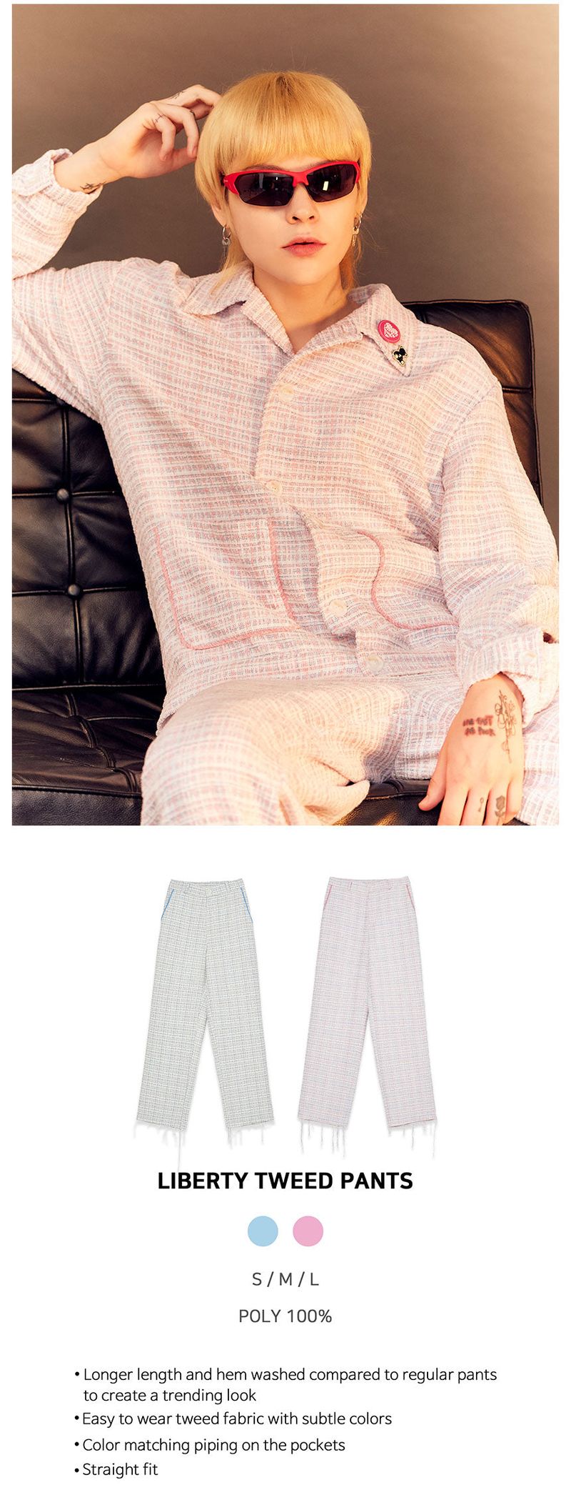 LIBERTY TWEED PANTS [PINK]
