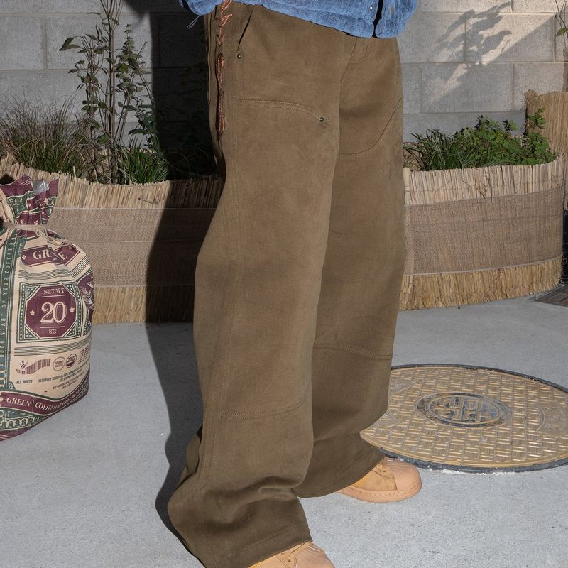 Western boots cut work pants / Khaki