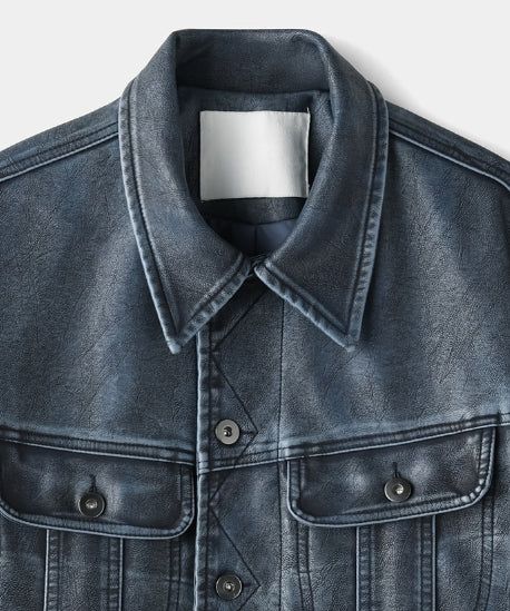 Creep Vintage Leather Trucker Jacket