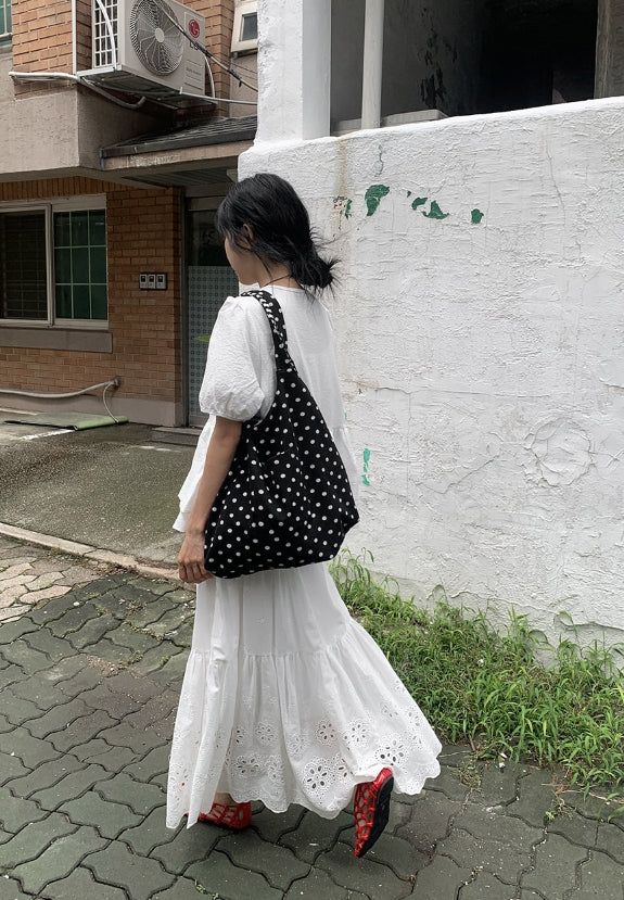 Bonomi Vintage Punching Tiered Banding Long Skirt