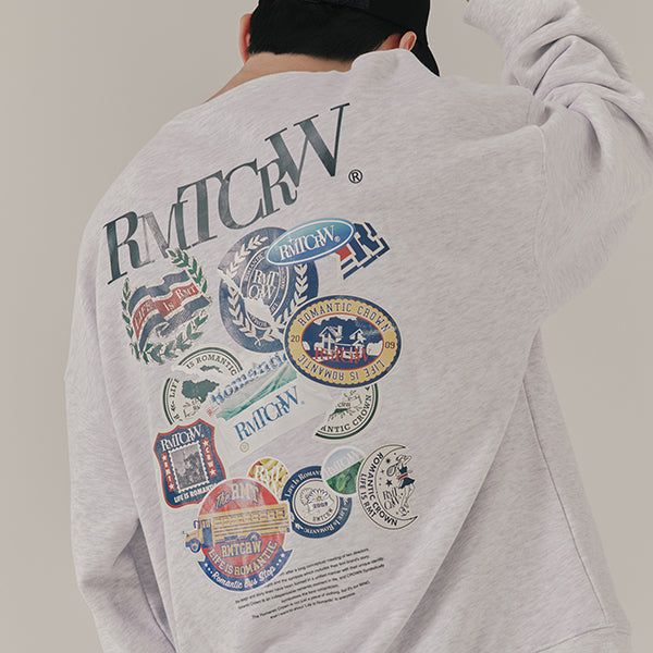 ROMANTIC CROWN(ロマンティッククラウン)の「RMTCRW LABEL SWEAT SHIRT_LIGHT GREY(Tops)」
