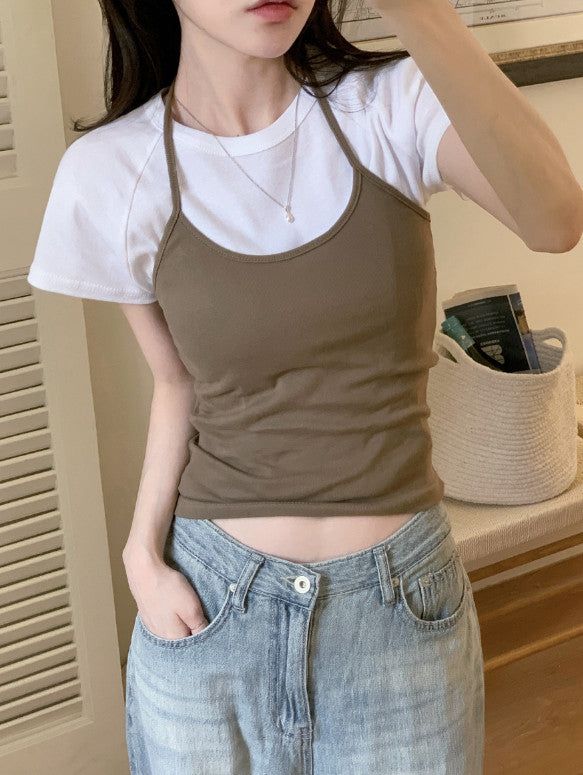Tena Basic Short Sleeve Crop T-shirt (5color)
