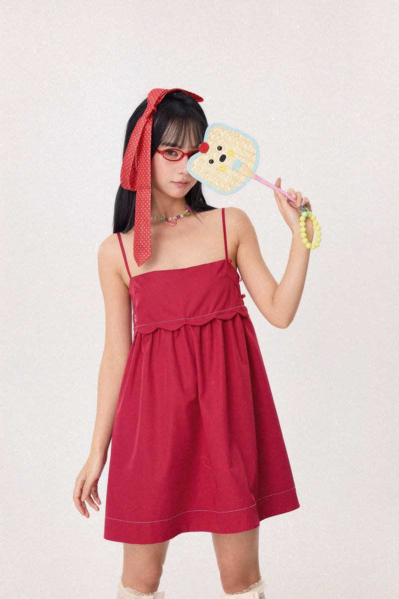 Dear Days Puffy Mini Dress (Red)