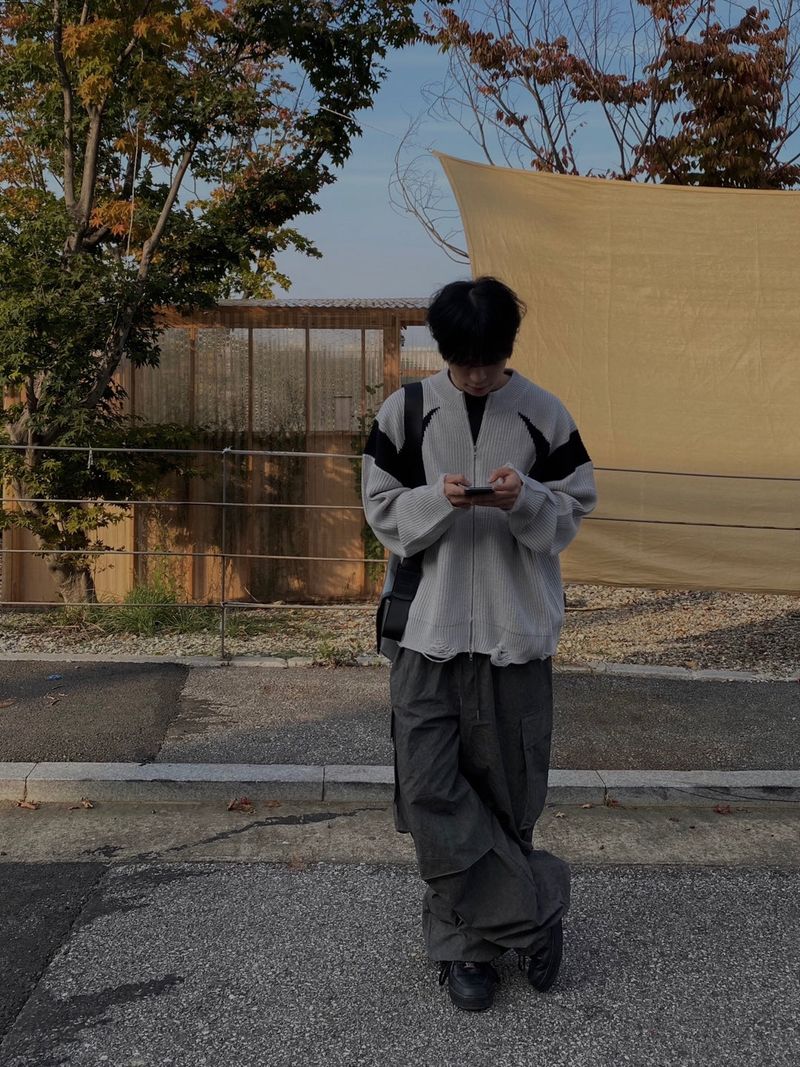 Vintage wear knit zip up 2C