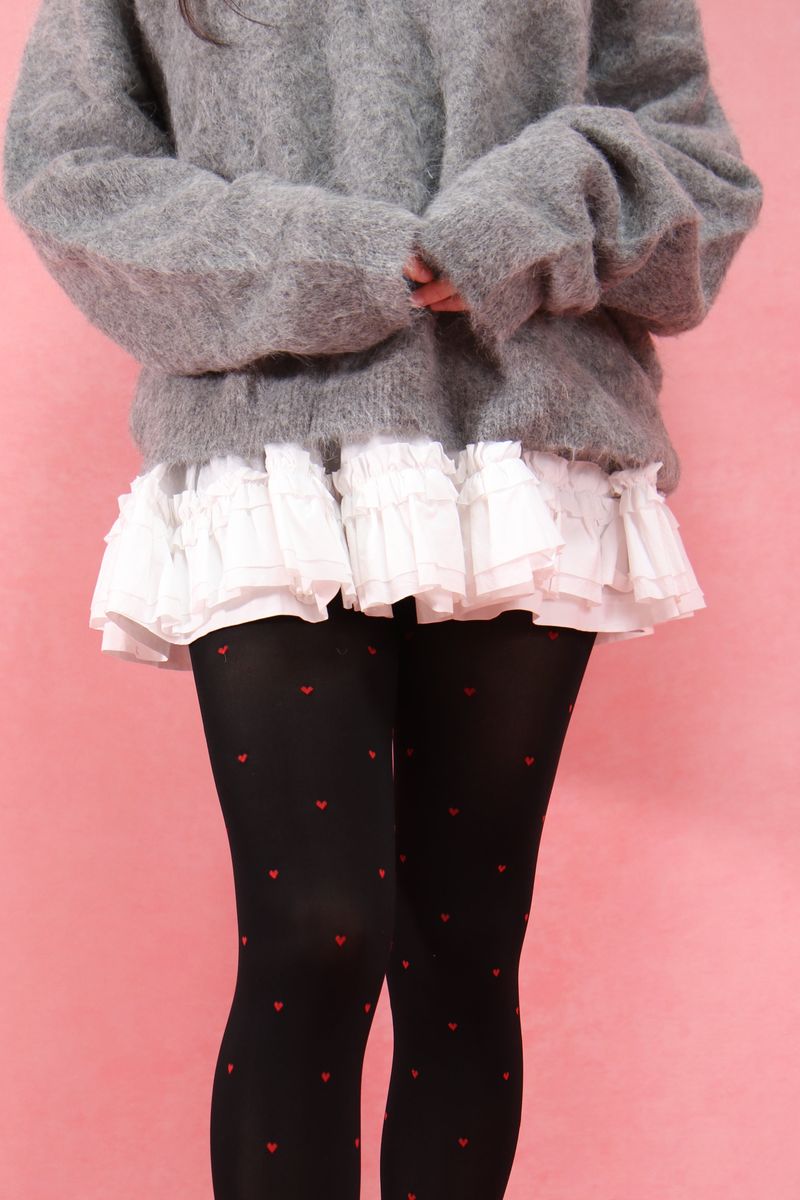 petit heart tights (black)