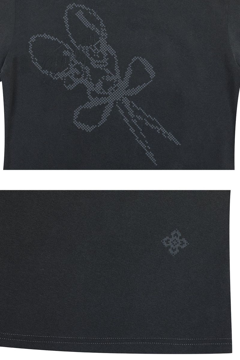 FRAGILE GRAPHIC TEE charcoal