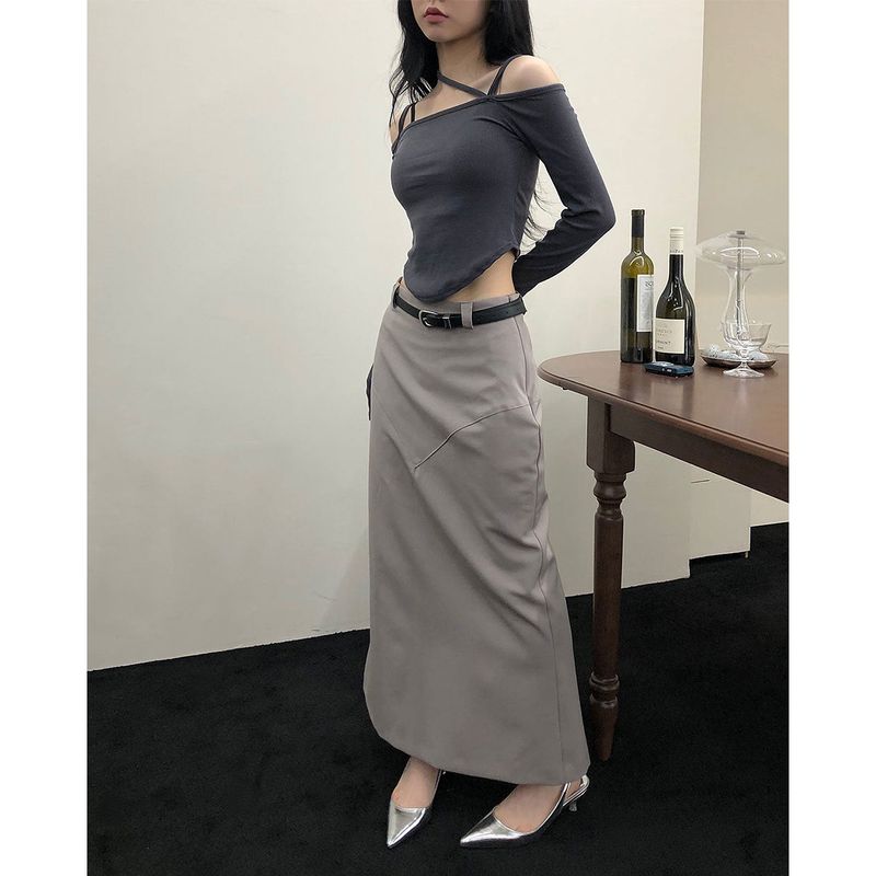 Curved Maxi Skirt