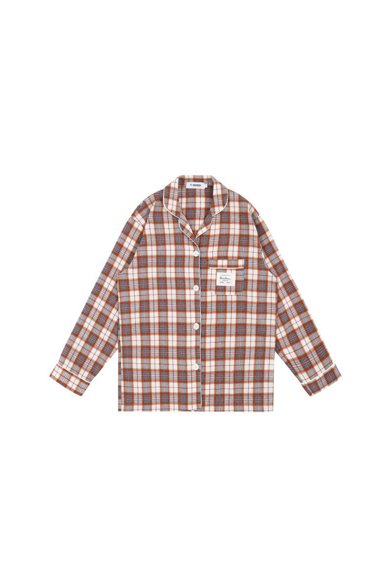 FW PRS red-blue check pajama set-up