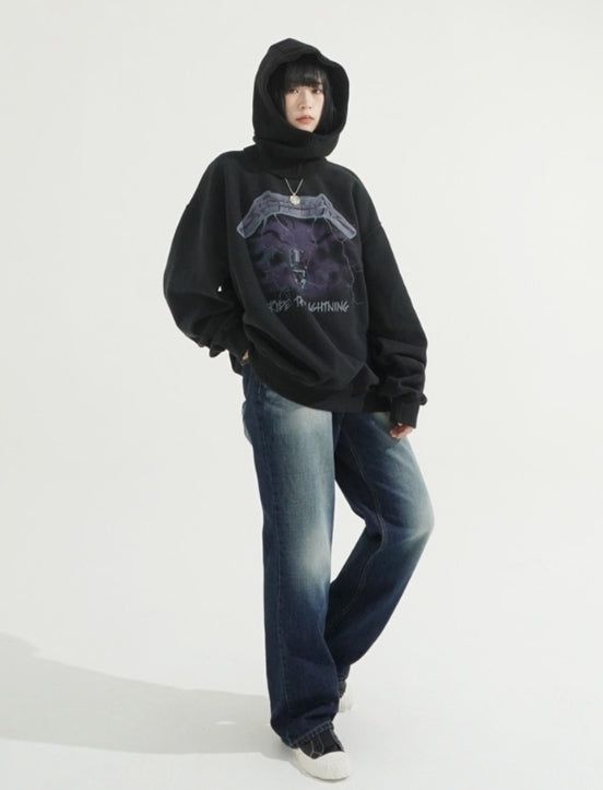 Deep Indigo Washing Semi Wide Denim Pants