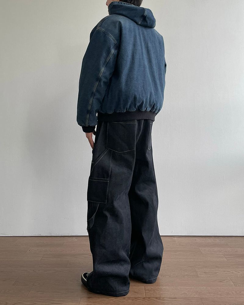 Road napping denim pants