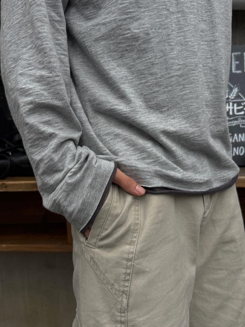 マティ スラブ カット ロングスリーブ Tシャツ