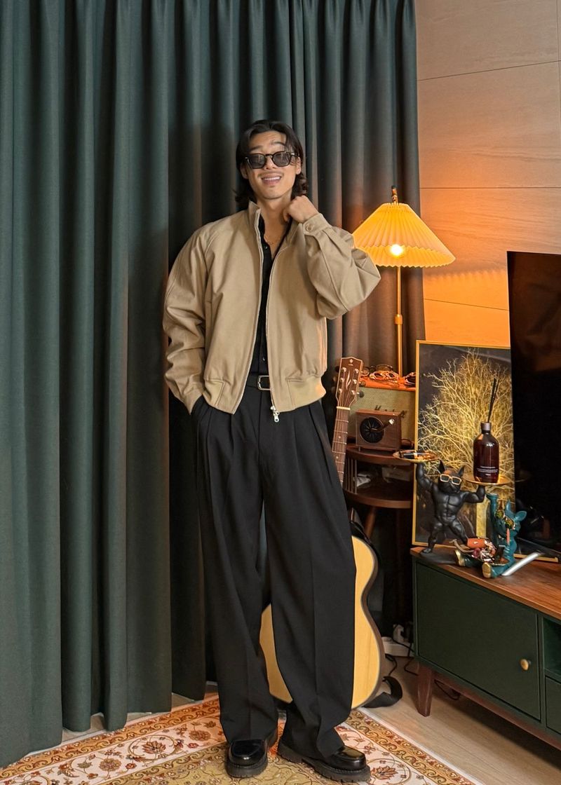 High-neck cropped jacket 3COLOR