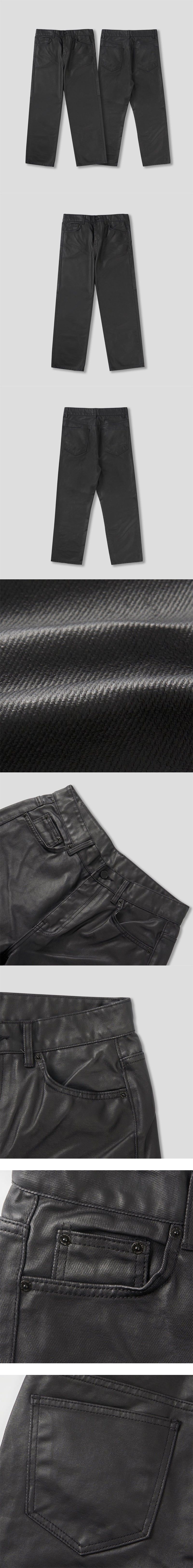 [Unisex] Coating leather wide pants