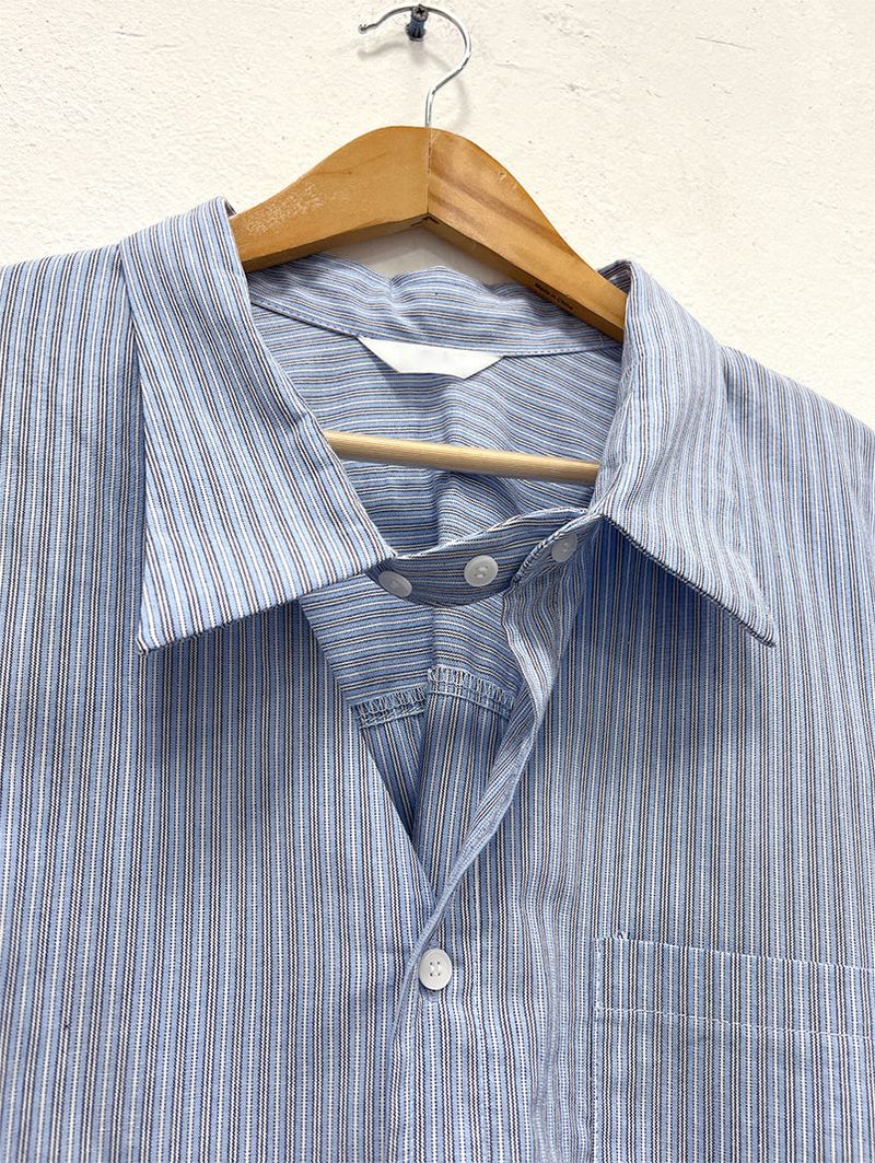 HOMME NECK POINT STRIPE SHIRT