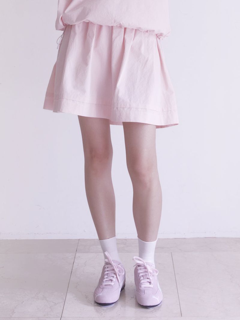 Innermuseum（インナーミュージアム）の「Pintuck shirring mini skirt (PINK)（Skirts）」