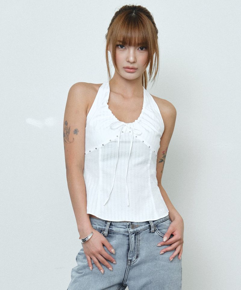 MIDNIGHT MOVE（ミッドナイトムーブ）の「st shoulder top (white)（Tops）」