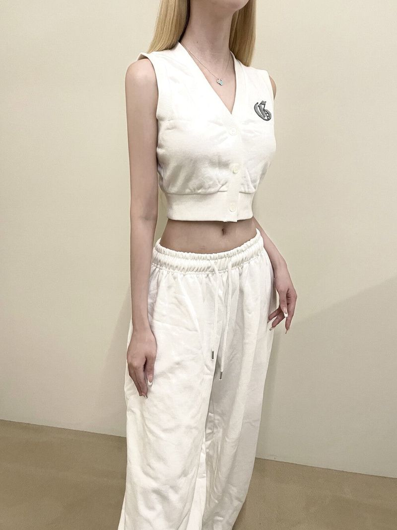 1369. Gate patch crop vest (2color)