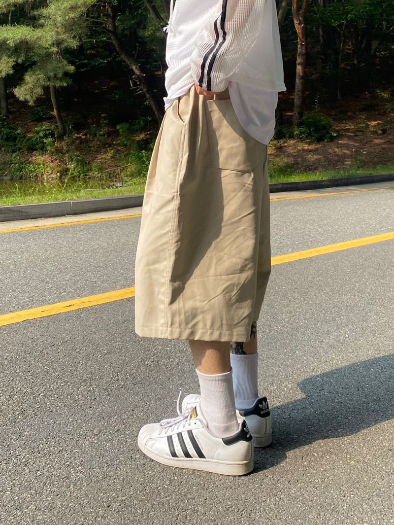 Balloon Coated Cotton Half Pants 3C