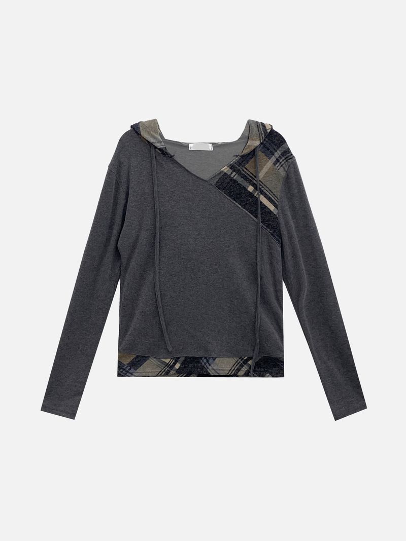 Mode Slim Fit Check Pattern Hoodie (2c)