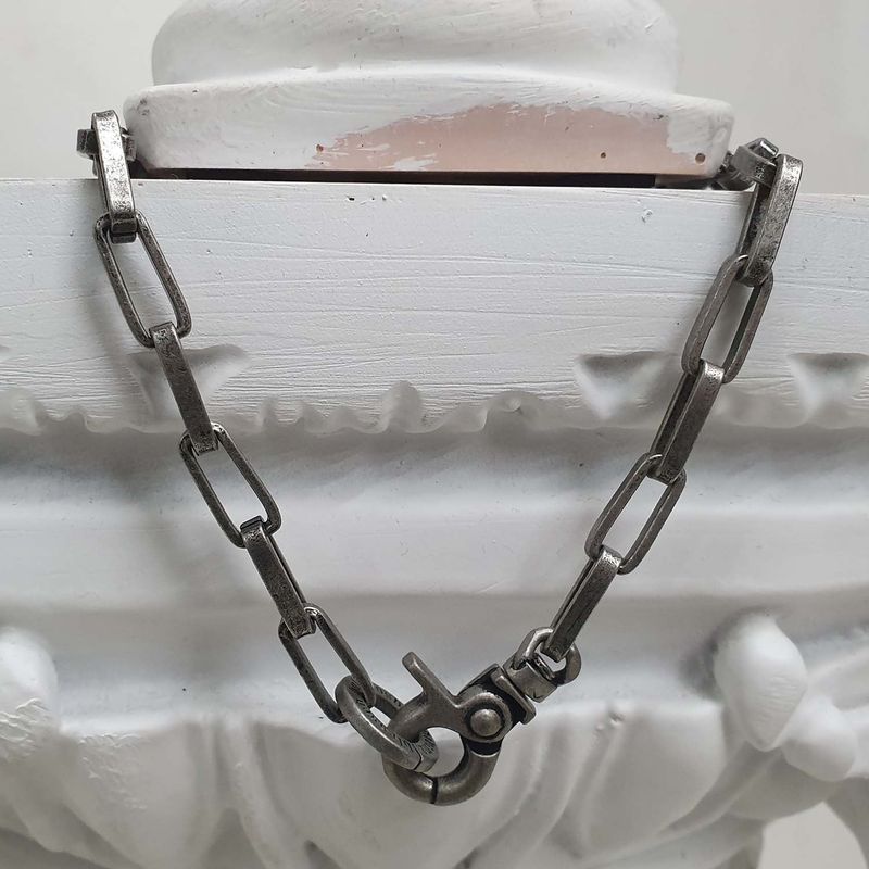 [BLESSEDBULLET]6mm BOX chain necklace_dark silver
