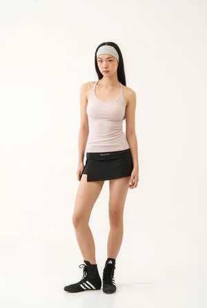 【即日発送】Jewel cross back tank top - pink 