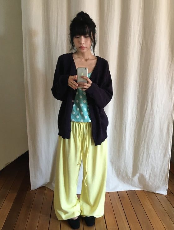 Hio Basic Loose-Fit V-Neck Cardigan