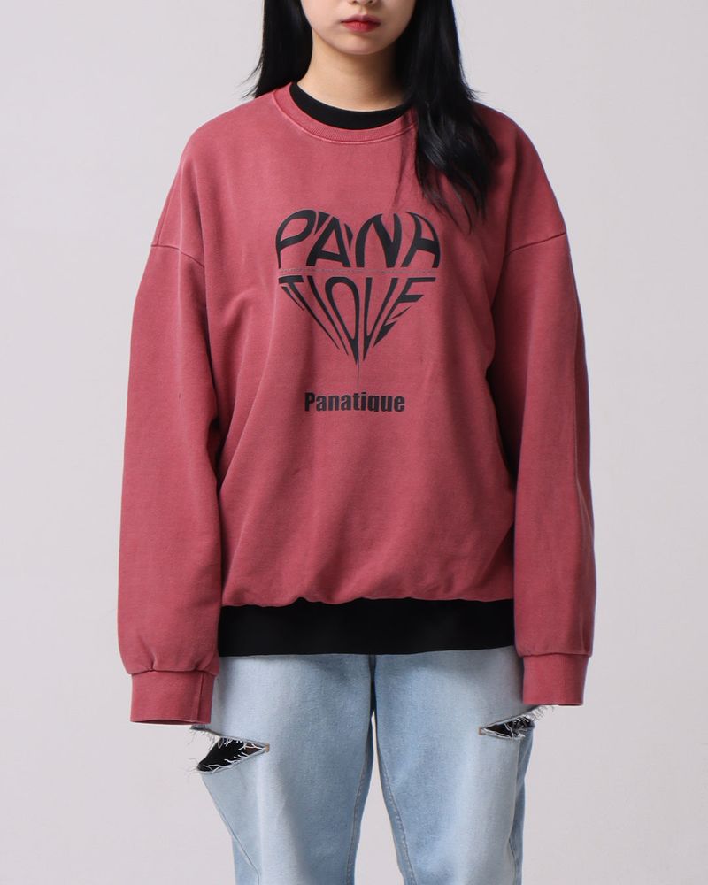 PANATIQUE（パナティーク）の「Heart Pigment Oversized Fit Sweatshirt_3color（Tops）」
