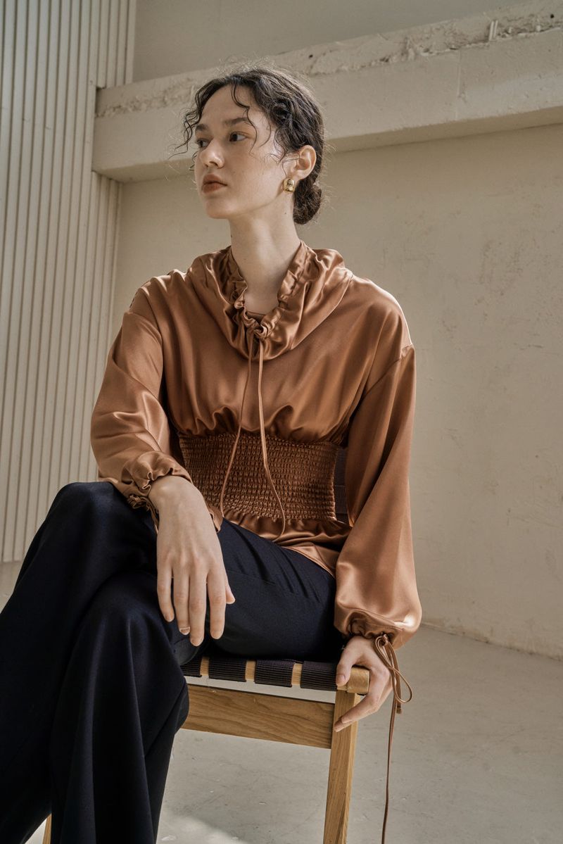 SEYMOUR STRING BLOUSE_BROWN