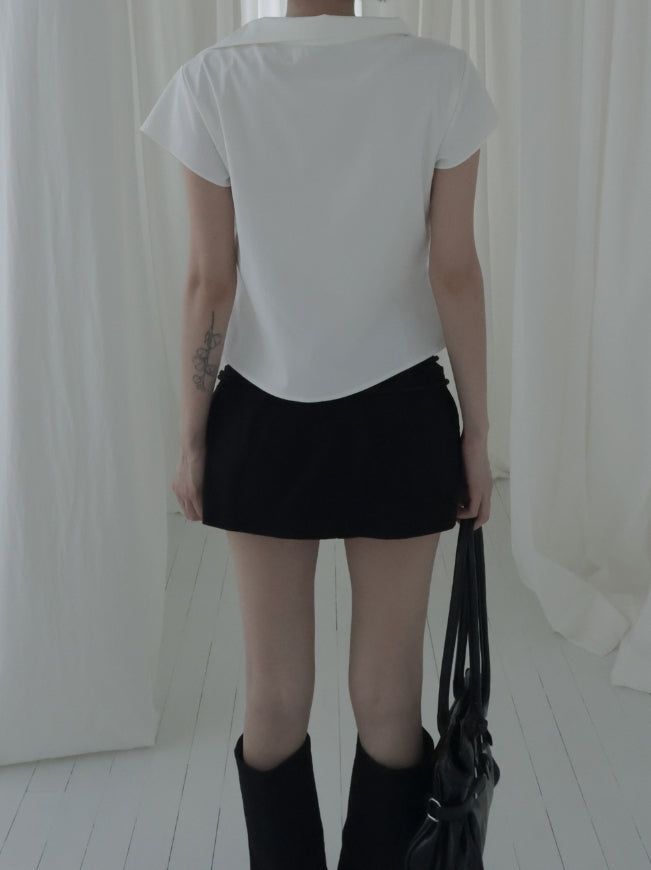 Bowty Pleated Button Skirt Pants
