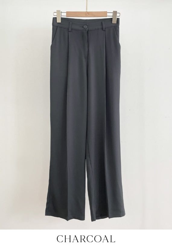 Light Cool Pintuck Wide Slacks