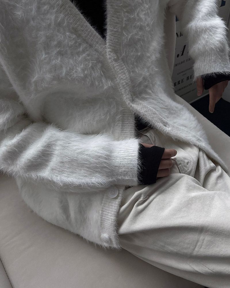 OA Blanc Angora Cardigan (3 colors)