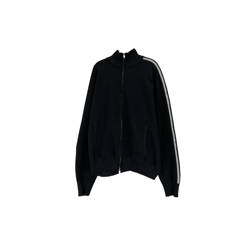 sand track knit zip-up