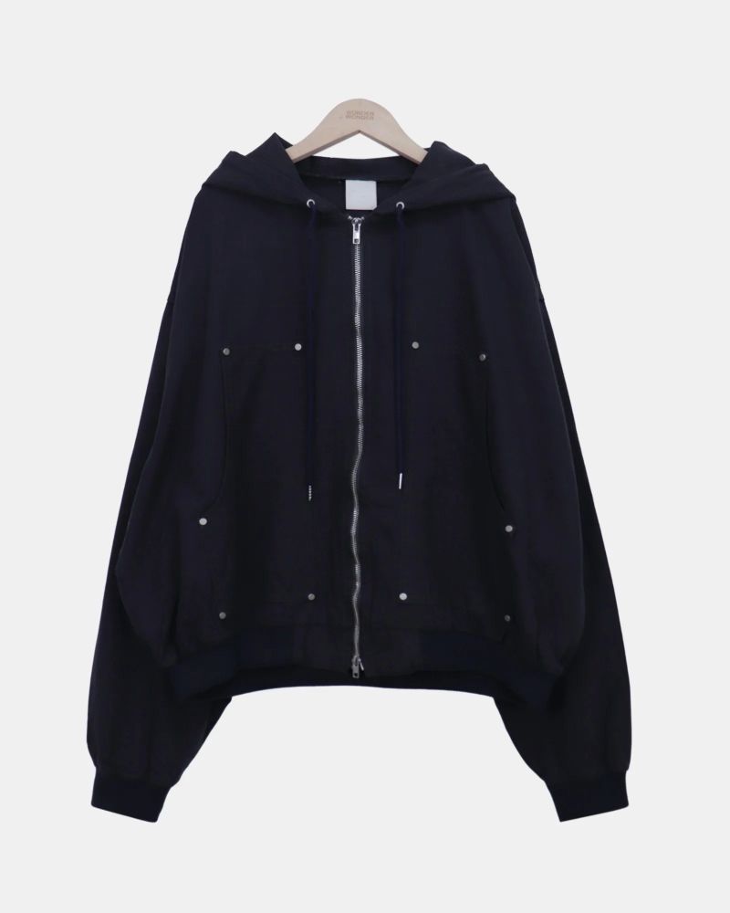 Keiran Oversized Washed Hooded Zip-Up