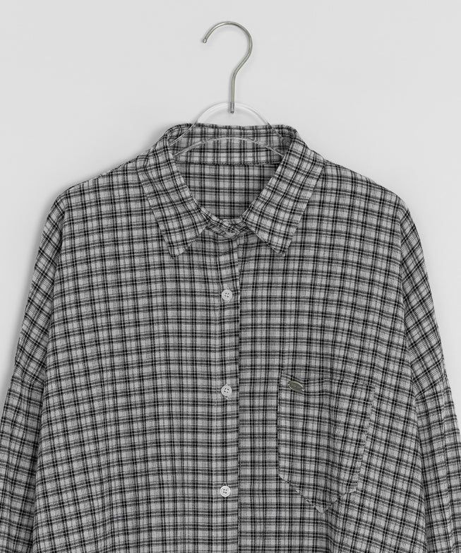 [unisex] Tail Overfit Pocket Check Shirt