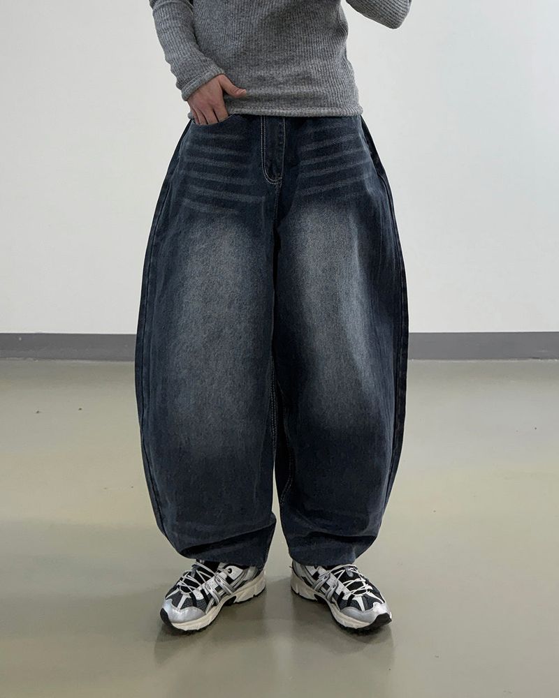 Kino Double Cat Washing Balloon Denim