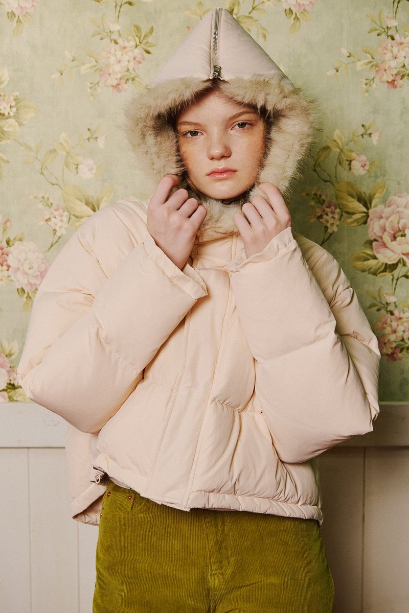 Puffer Hood Padding Jacket [Pink]
