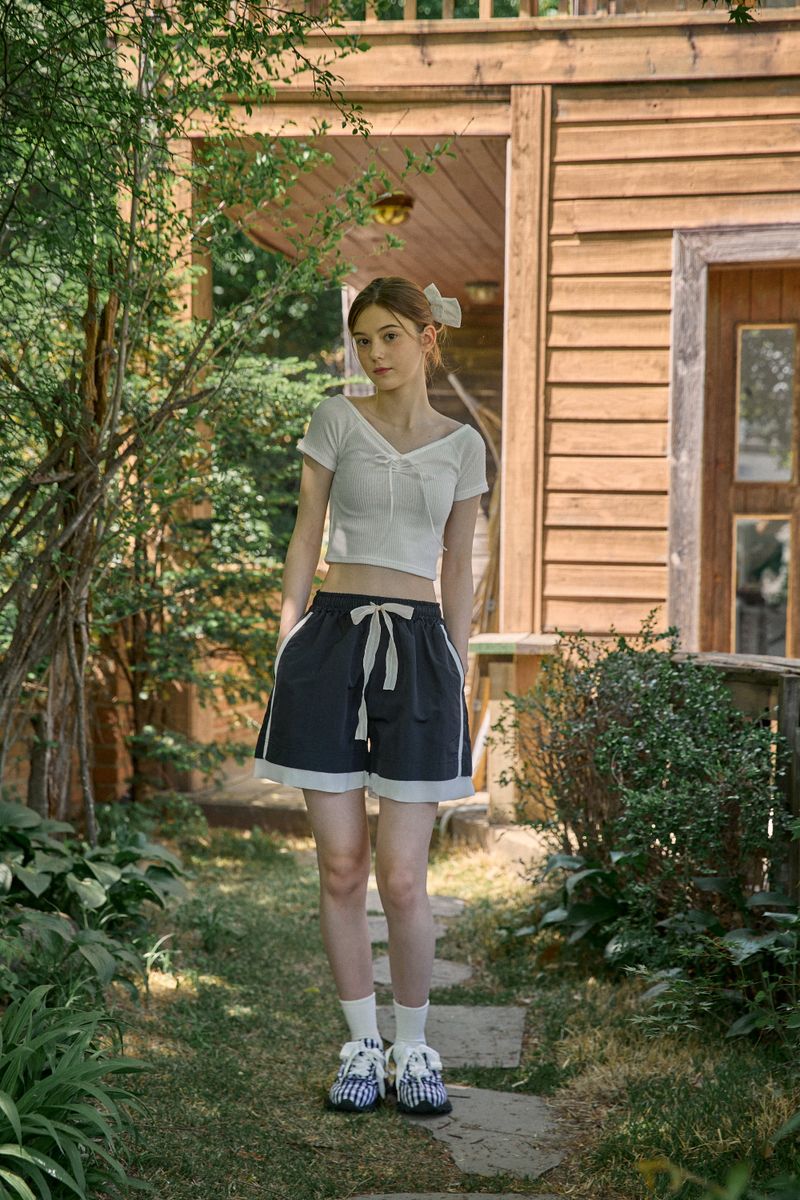 LAYERED RUSTLE HALF PANTS (3 COLORS)