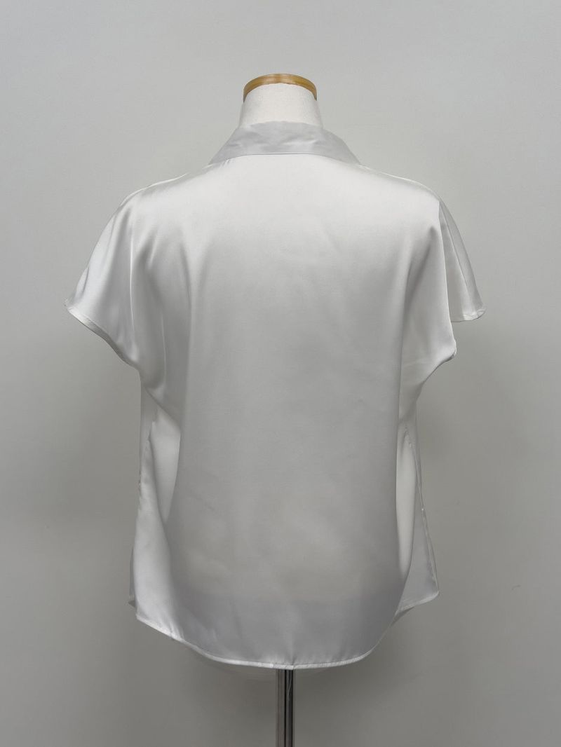 [Short Sleeve Ver.] Scott Drape Tie Blouse