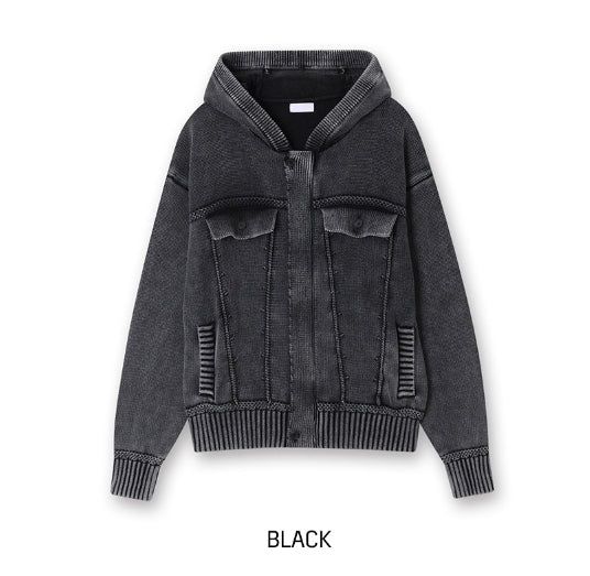 Demon Washing Knit Hood Jacket