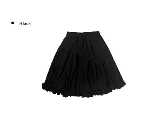 Coun Jacquard Diagonal Shirring Frill Midi Skirt