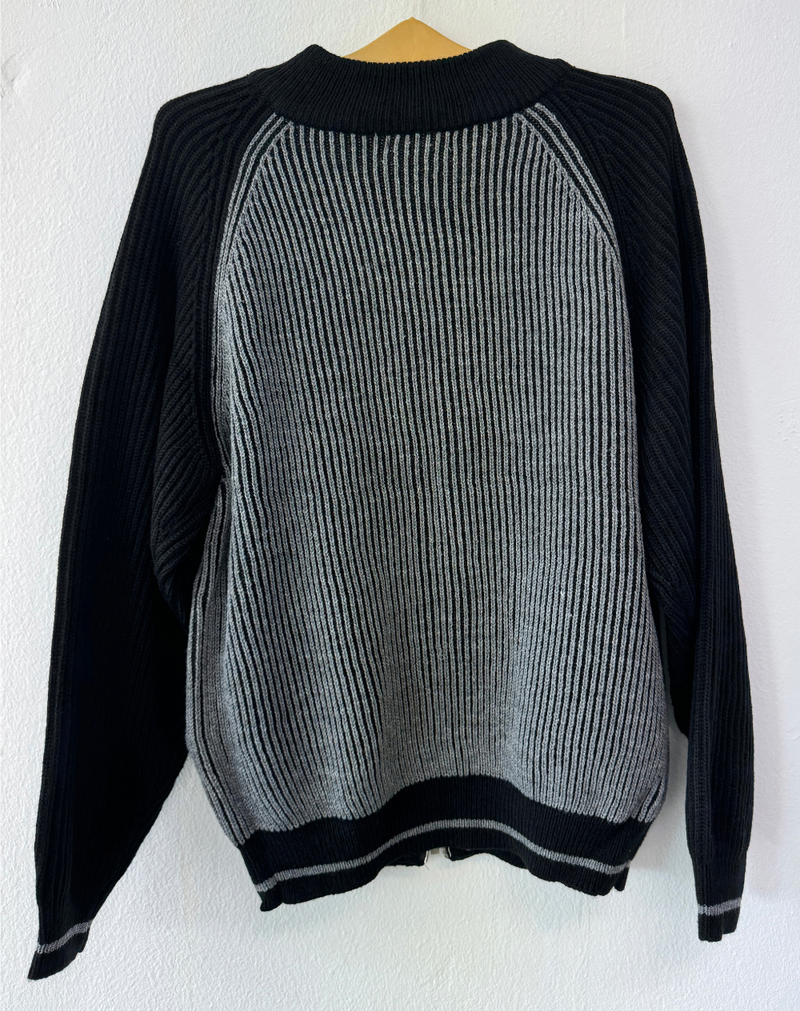 COLOR-BLOCK RAGLAN 2-WAY ZIP-UP🤎🖤🩶🤍 - 3 COLORS