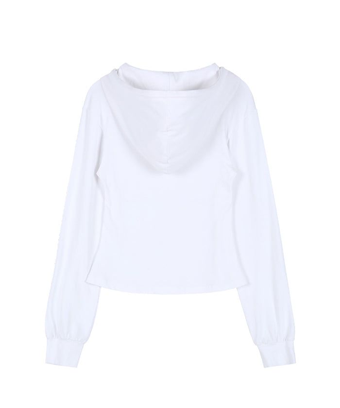 Cut Out Slim Hoodie (WHITE)