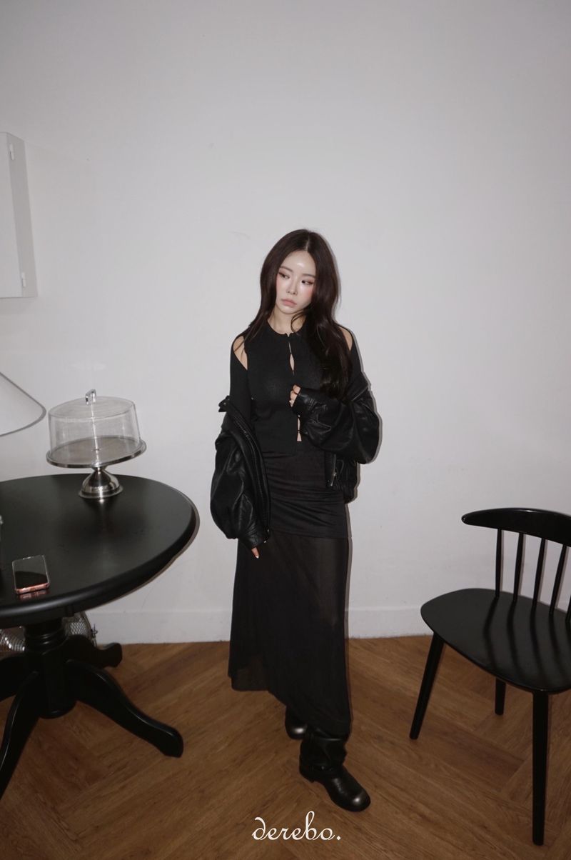 cocktail chiffon see-through long skirt
