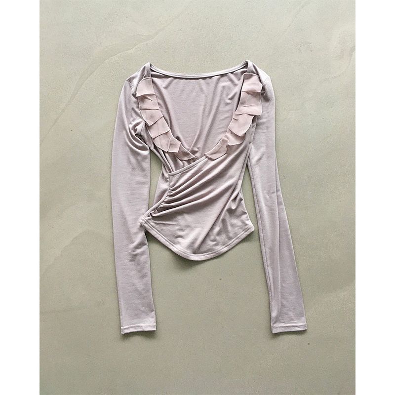 Bai V-neck Frill T