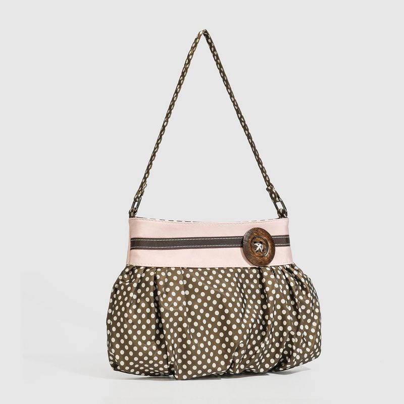 Vintage Polka Dot Ruched Cloud Bag