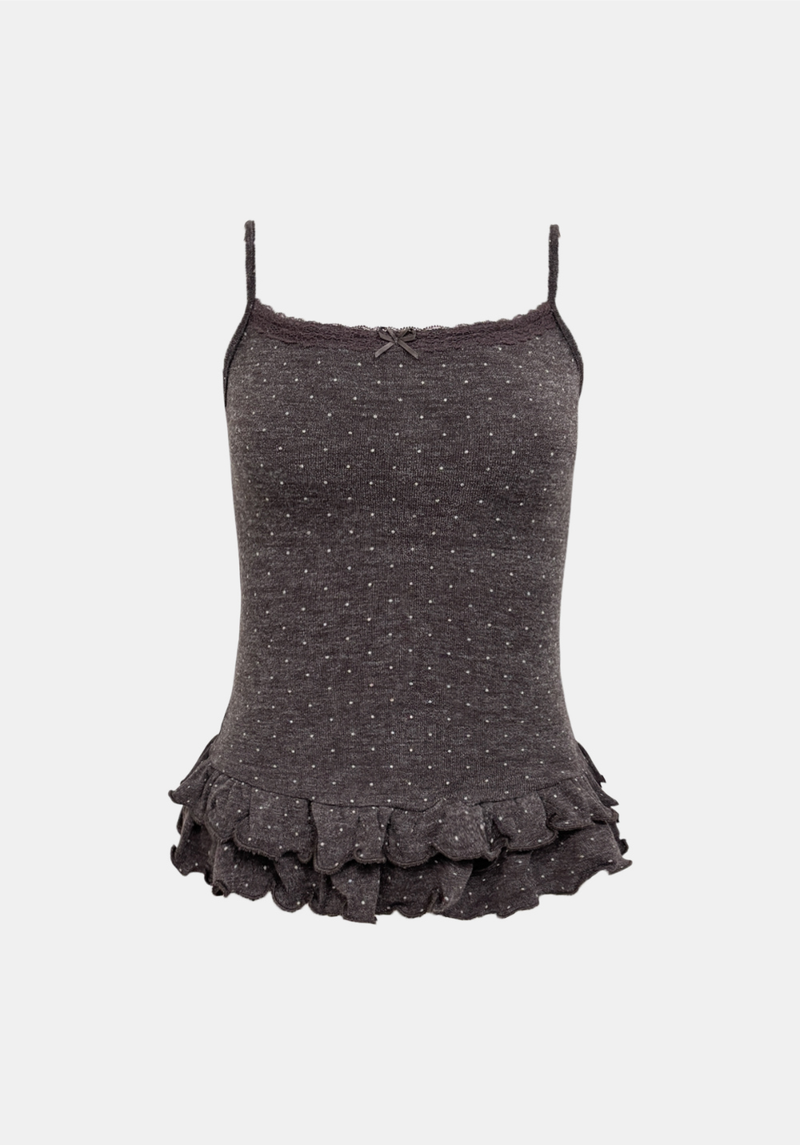 Dot Frill Lace Cardigan Set