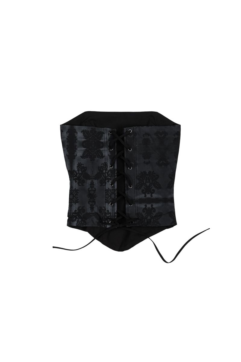 ROMANTIC PRINTED CORSET #BLACK LACE