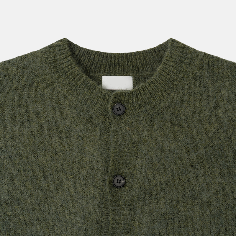 Hairy Wool crop Knit Cardigan