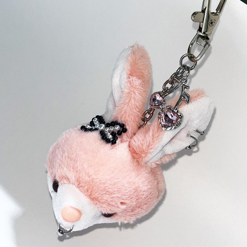 Gangster ribbon rabbit keychain